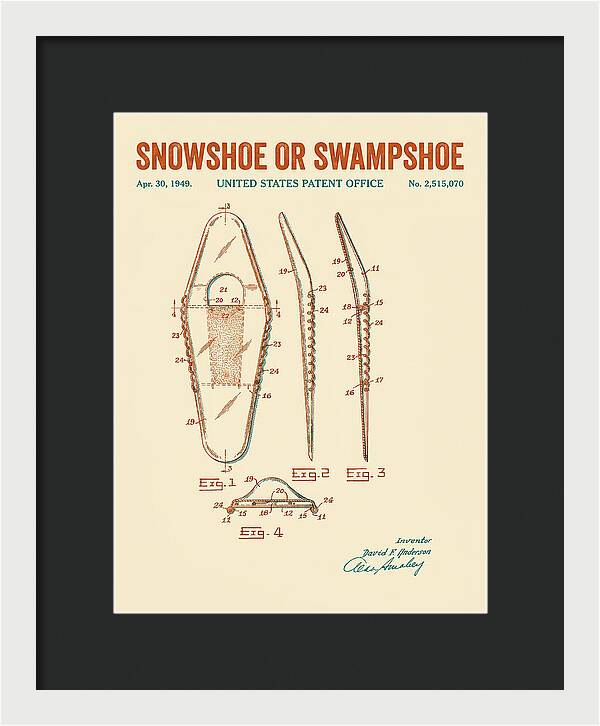 Snowshoe Or Swampshoe Retro Patent Us2515070a