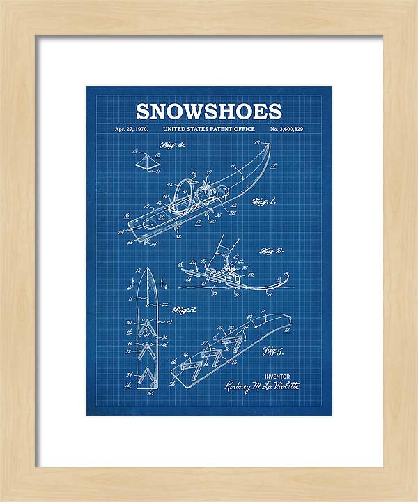 Snowshoes Blueprint Patent Us3600829a
