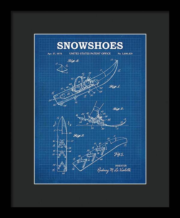 Snowshoes Blueprint Patent Us3600829a