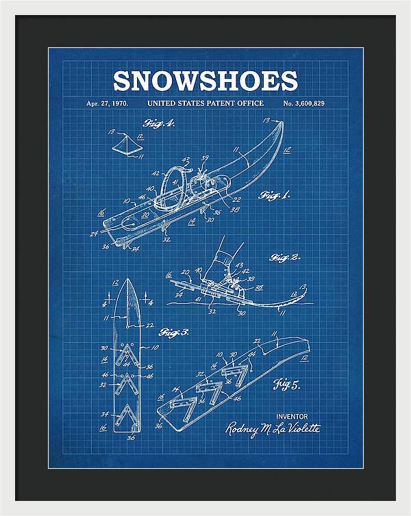 Snowshoes Blueprint Patent Us3600829a