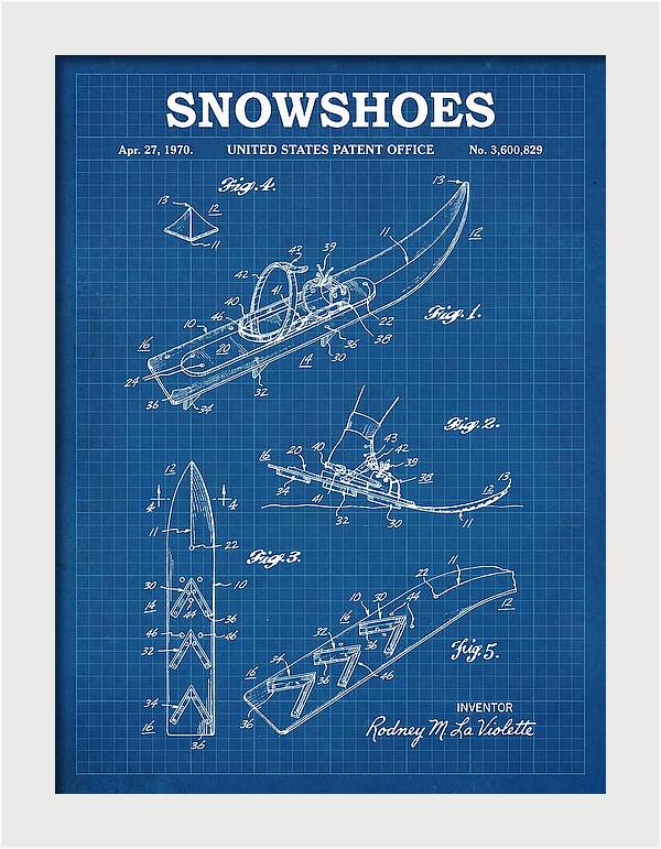 Snowshoes Blueprint Patent Us3600829a