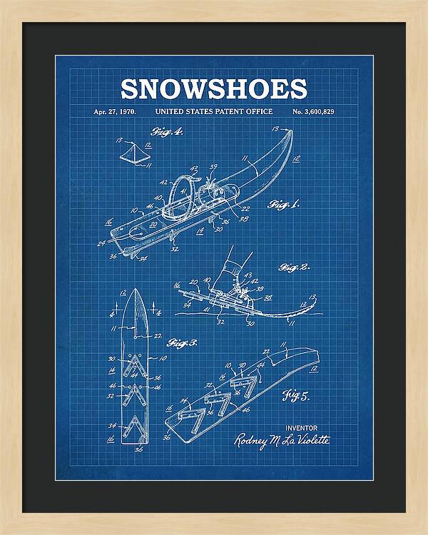 Snowshoes Blueprint Patent Us3600829a