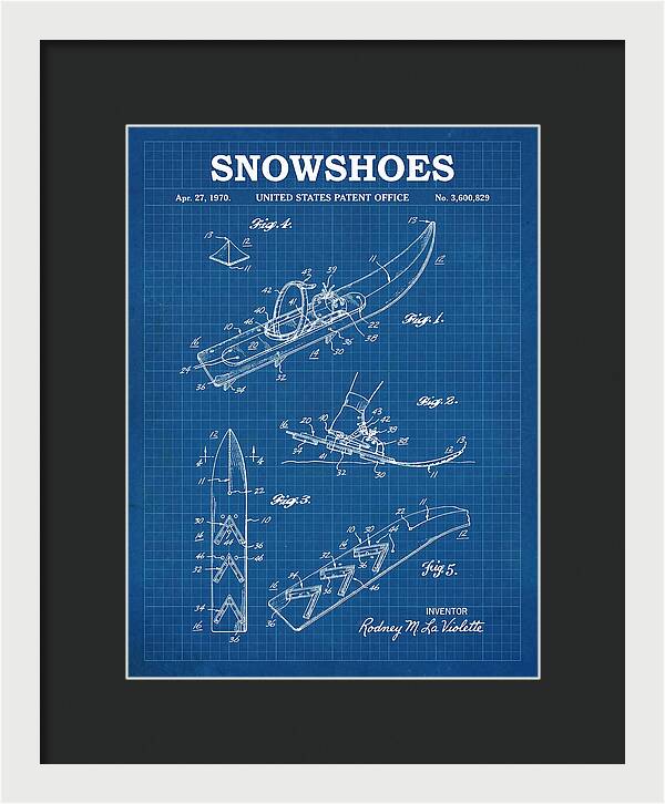 Snowshoes Blueprint Patent Us3600829a