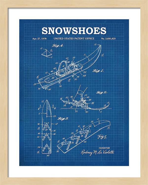 Snowshoes Blueprint Patent Us3600829a