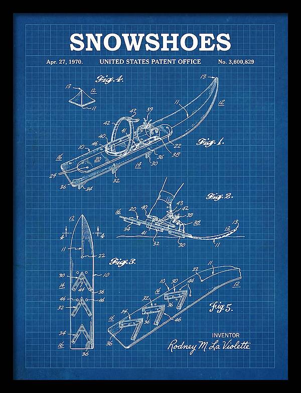 Snowshoes Blueprint Patent Us3600829a