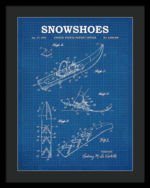 Snowshoes Blueprint Patent Us3600829a