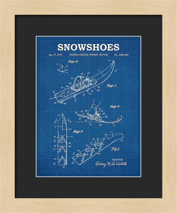 Snowshoes Blueprint Patent Us3600829a