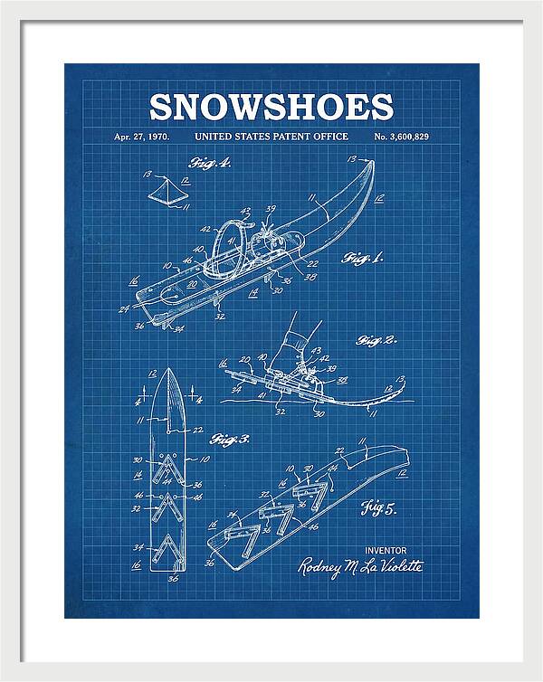 Snowshoes Blueprint Patent Us3600829a