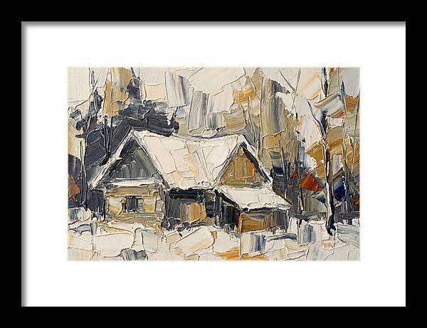 Snowy Cabin In Winter