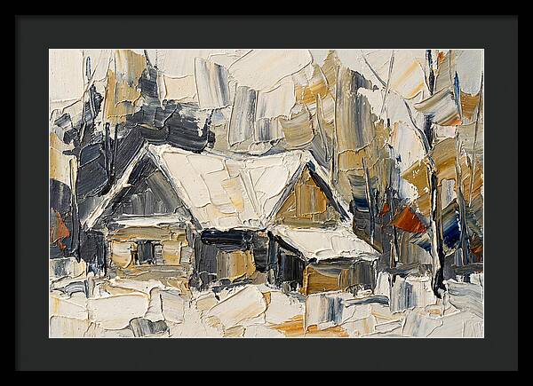 Snowy Cabin In Winter