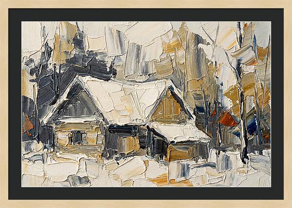 Snowy Cabin In Winter