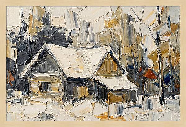 Snowy Cabin In Winter