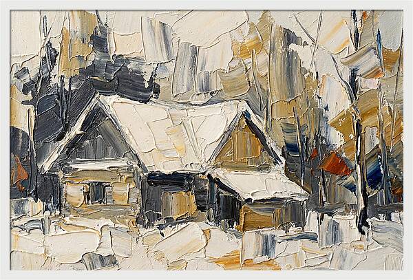 Snowy Cabin In Winter