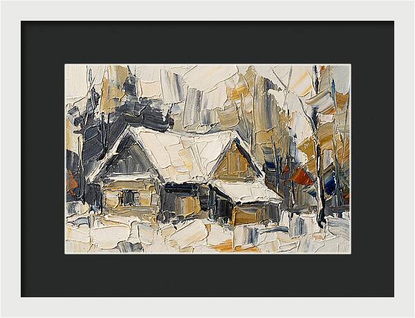 Snowy Cabin In Winter