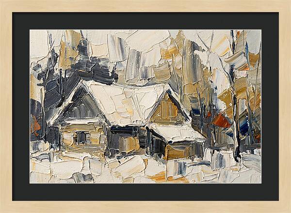 Snowy Cabin In Winter