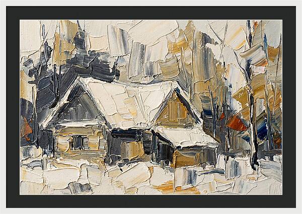 Snowy Cabin In Winter