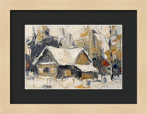 Snowy Cabin In Winter