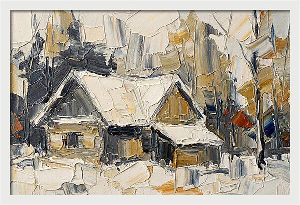 Snowy Cabin In Winter