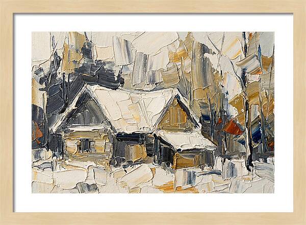 Snowy Cabin In Winter