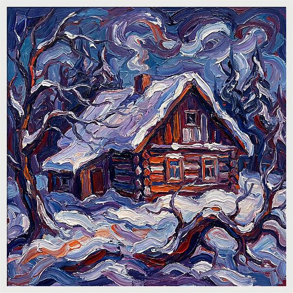 Snowy Cabin Serenity
