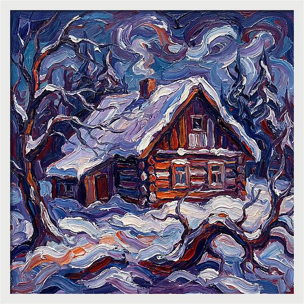 Snowy Cabin Serenity