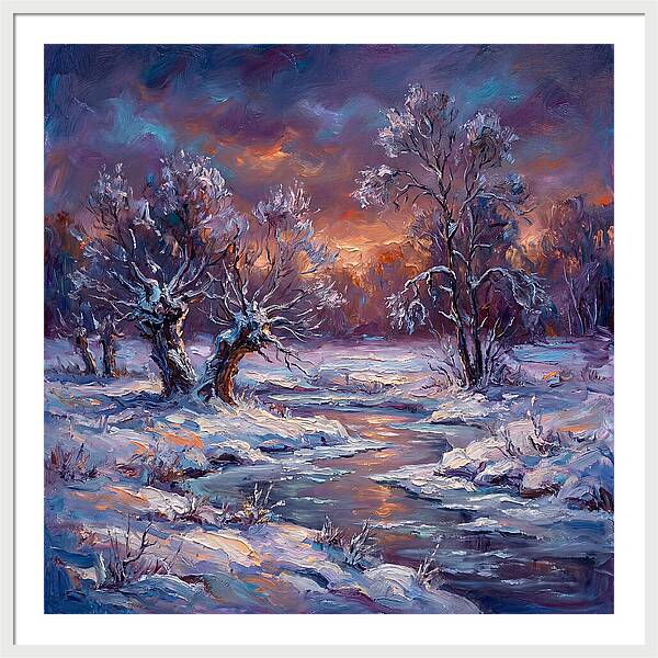 Snowy Field At Dusk