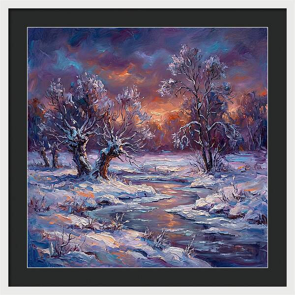 Snowy Field At Dusk