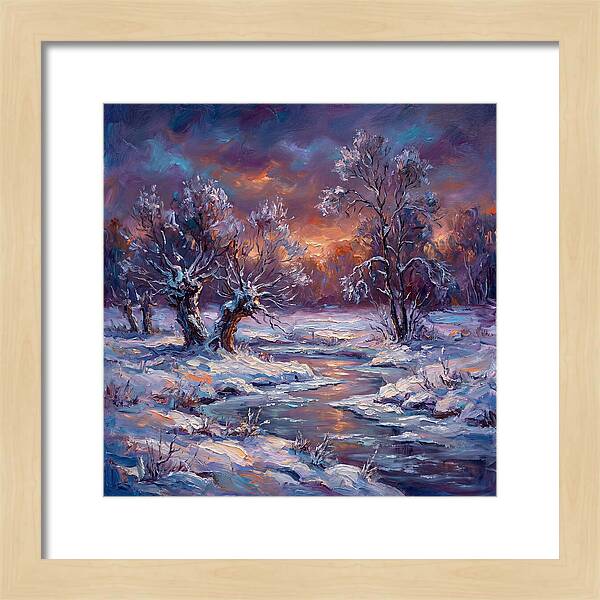 Snowy Field At Dusk