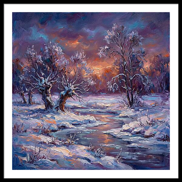 Snowy Field At Dusk