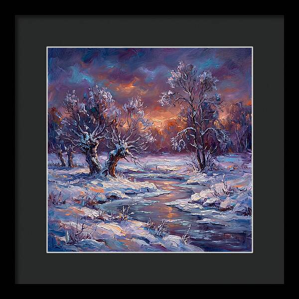 Snowy Field At Dusk