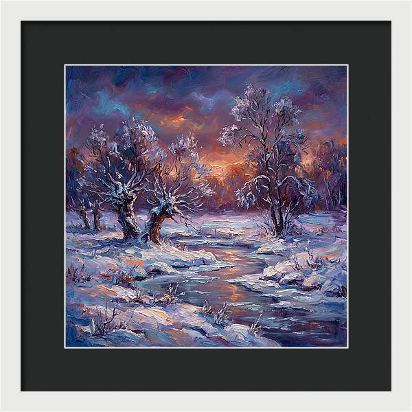 Snowy Field At Dusk