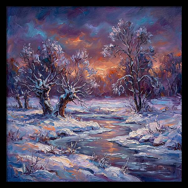 Snowy Field At Dusk