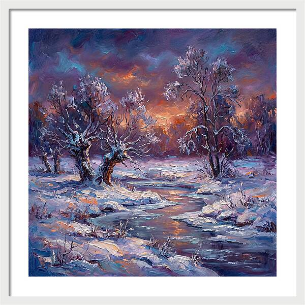 Snowy Field At Dusk