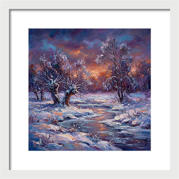 Snowy Field At Dusk