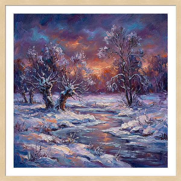 Snowy Field At Dusk