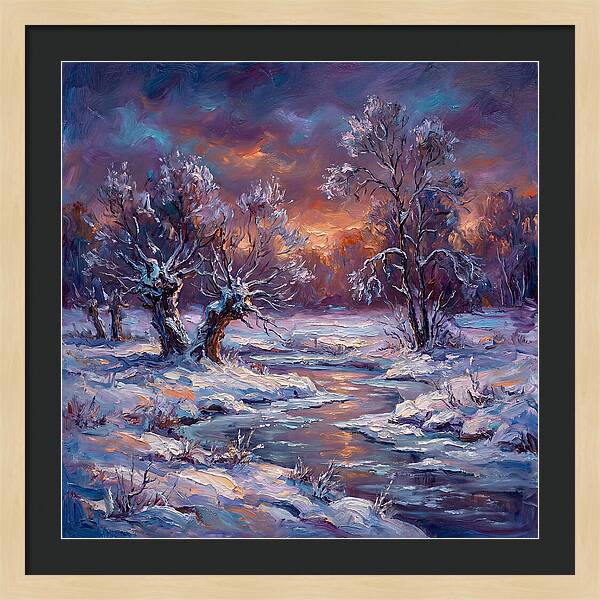 Snowy Field At Dusk