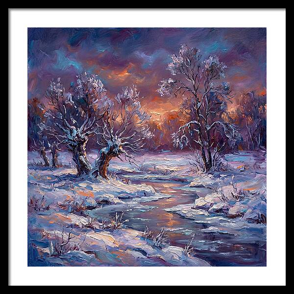 Snowy Field At Dusk