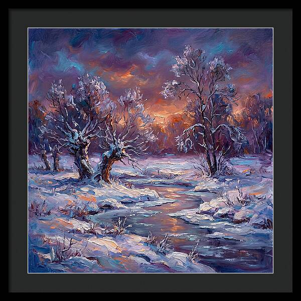 Snowy Field At Dusk