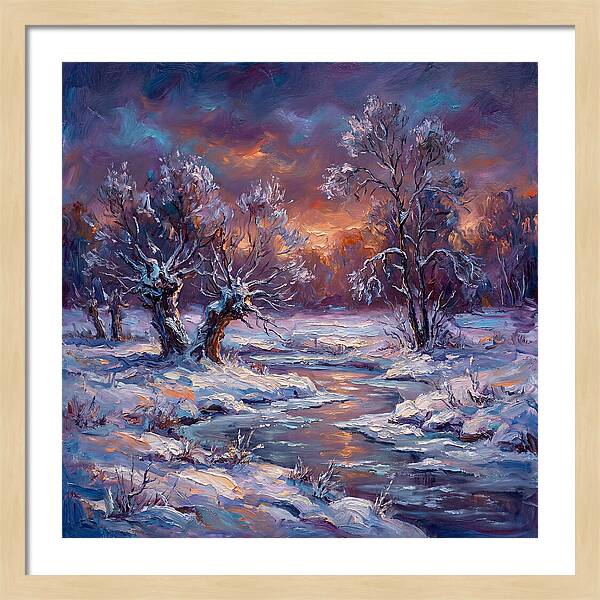 Snowy Field At Dusk