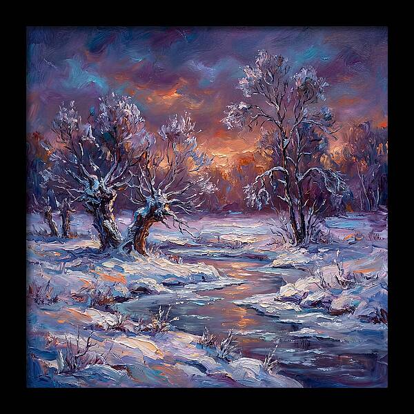 Snowy Field At Dusk