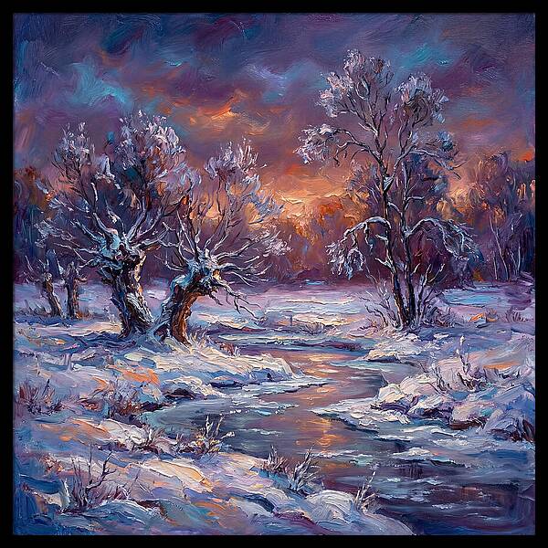 Snowy Field At Dusk