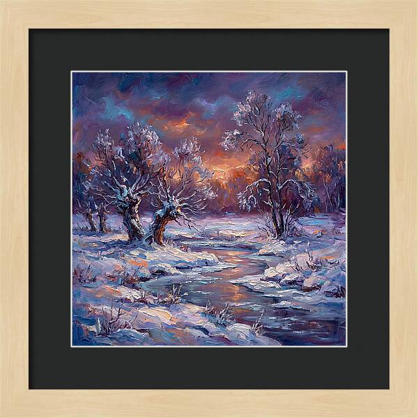 Snowy Field At Dusk