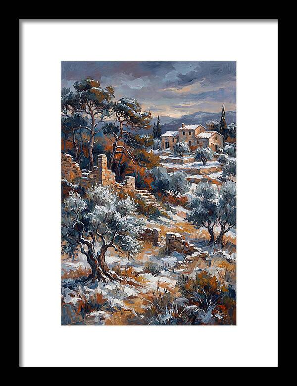 Snowy Mediterranean Landscape