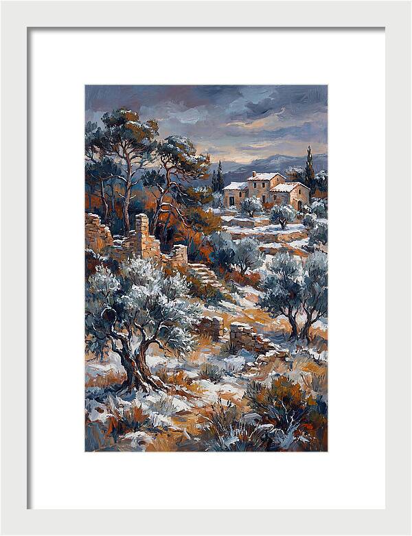 Snowy Mediterranean Landscape