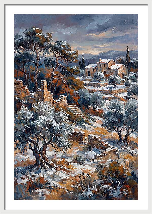 Snowy Mediterranean Landscape