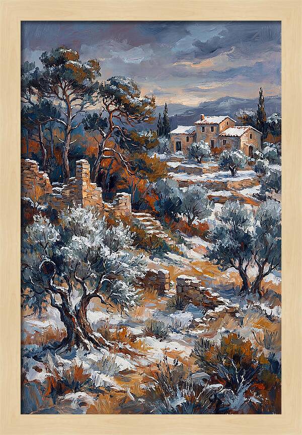 Snowy Mediterranean Landscape