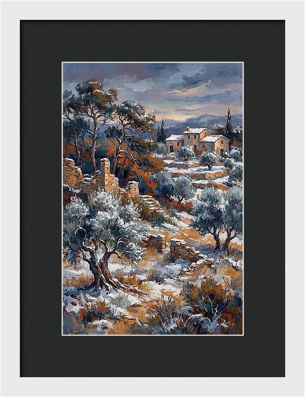 Snowy Mediterranean Landscape