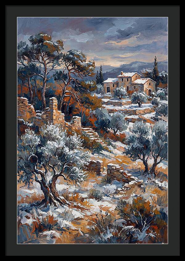 Snowy Mediterranean Landscape