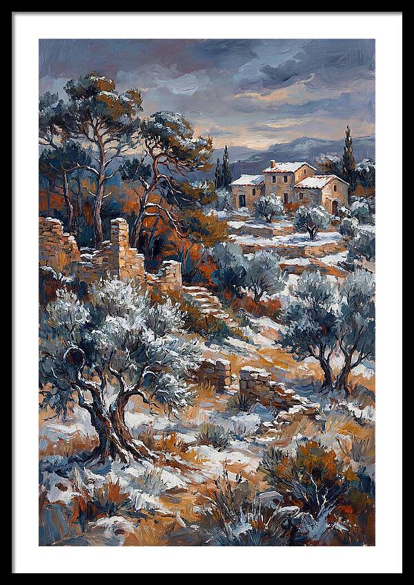 Snowy Mediterranean Landscape