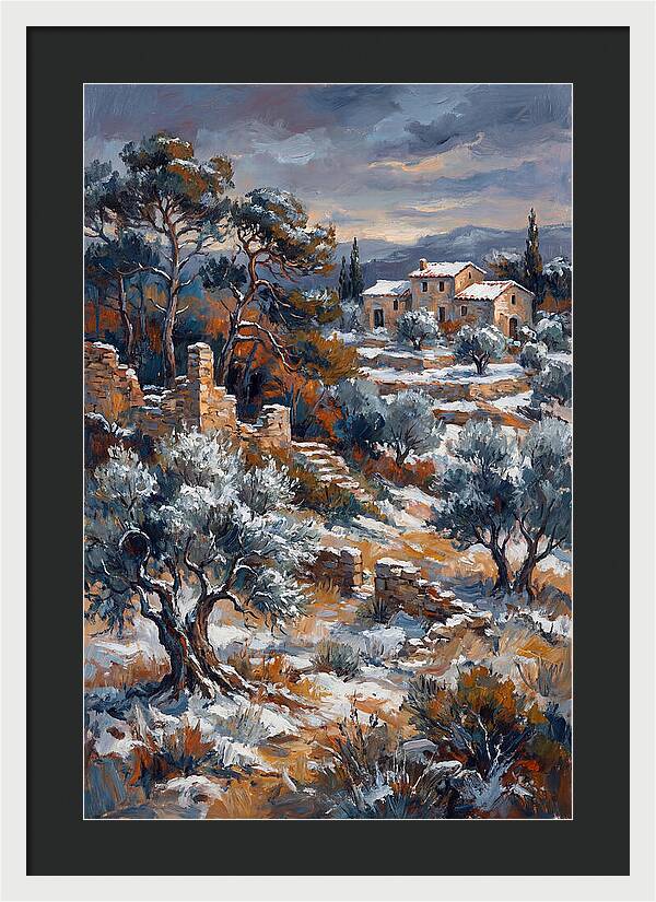 Snowy Mediterranean Landscape